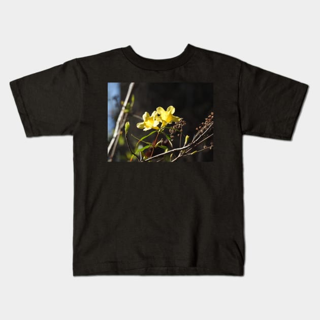 Yellow jessamine wildflowers, nature, gifts Kids T-Shirt by sandyo2ly